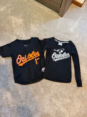 Baltimore Orioles Kids Black Long Sleeve & Jersey Set